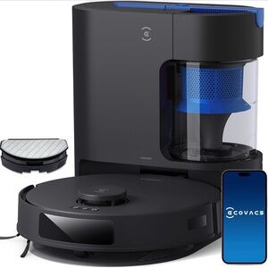 Black and Blue Robotic Vacuum Cleaner